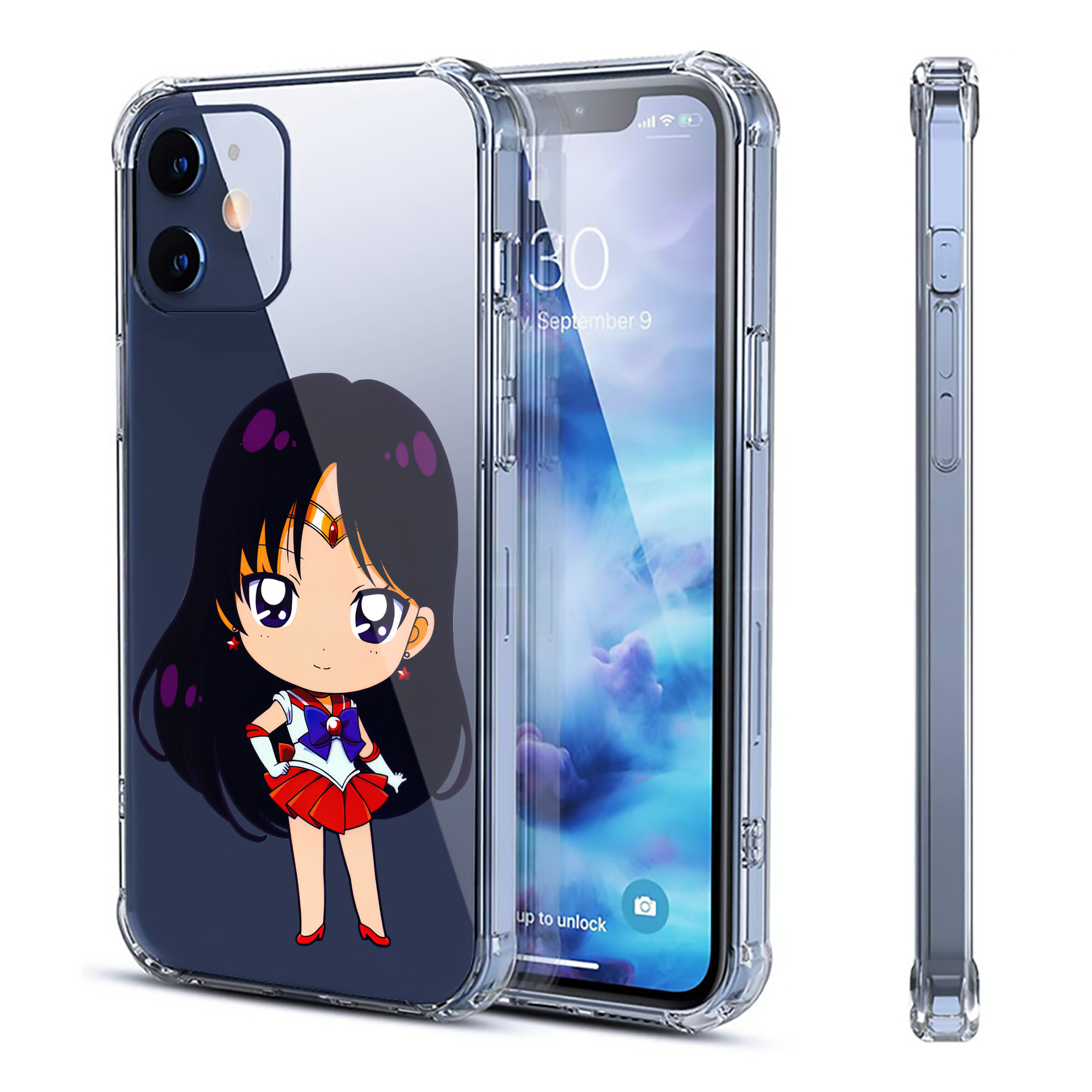 （画像用） 美少女戦士セーラームーン 火野レイ ひの レイ Sailor Moon Hino Rei （セーラーマーズ,Sailor Mars） 【iPhone 12シリーズ対応】透明スマホケース（クリアソフトケース）